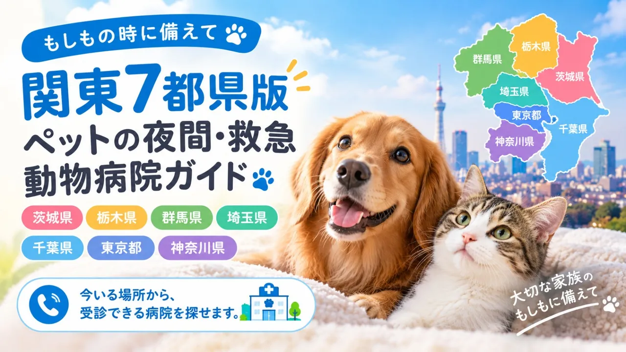 【関東7都県版】ペットの夜間・救急動物病院ガイド　もしもの時に備えて