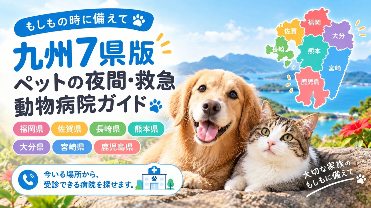 【九州７県版】ペットの夜間・救急動物病院ガイド　もしもの時に備えて