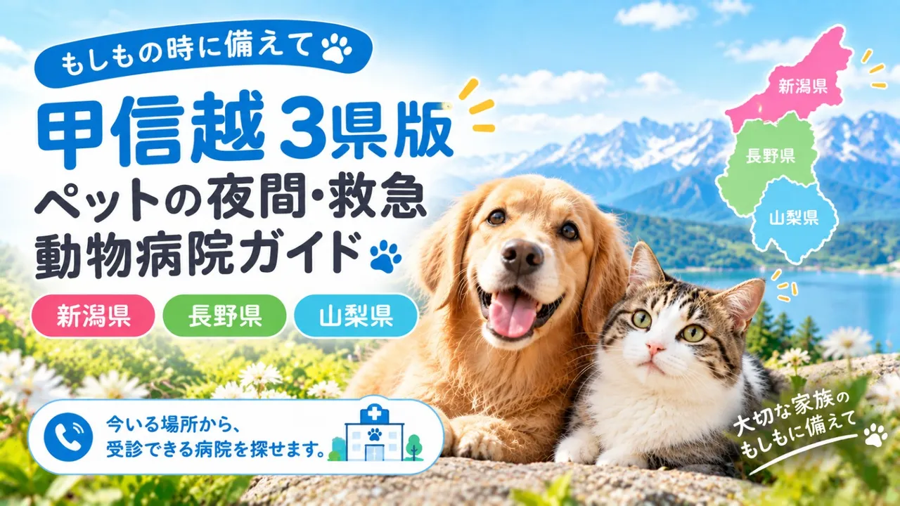 【甲信越3県版】新潟県、長野県、山梨県　ペットの夜間・救急動物病院ガイド　もしもの時に備えて