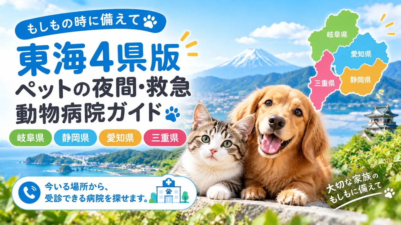 【東海4県版】ペットの夜間・救急動物病院ガイド　もしもの時に備えて