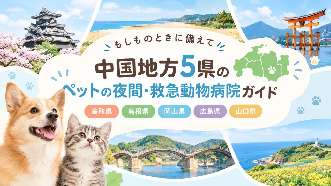 【中国地方5県版】ペットの夜間・救急動物病院ガイド　もしもの時に備えて