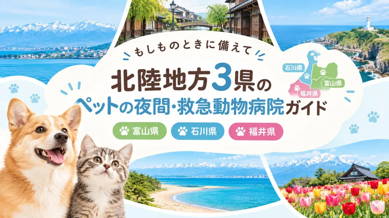 【北陸版３県】富山県・石川県・福井県　ペットの夜間・救急動物病院ガイド　もしもの時に備えて