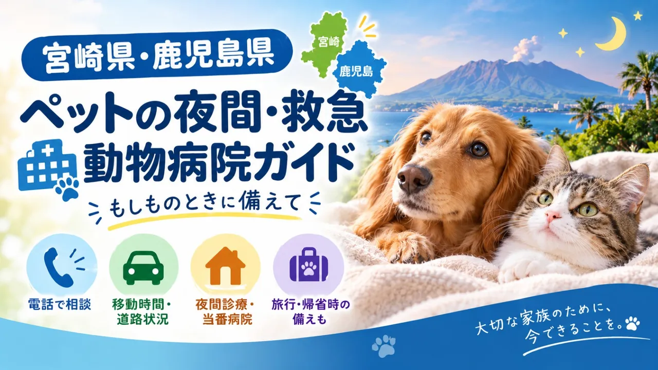 【宮崎県・鹿児島県】九州南部版　ペットの夜間・救急動物病院ガイド　もしもの時に備えて