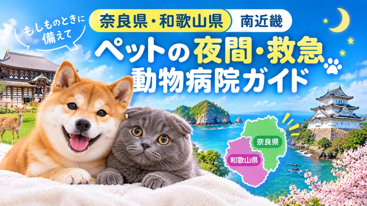 【奈良県・和歌山県】ペットの夜間・救急動物病院ガイド｜もしものときに備えて