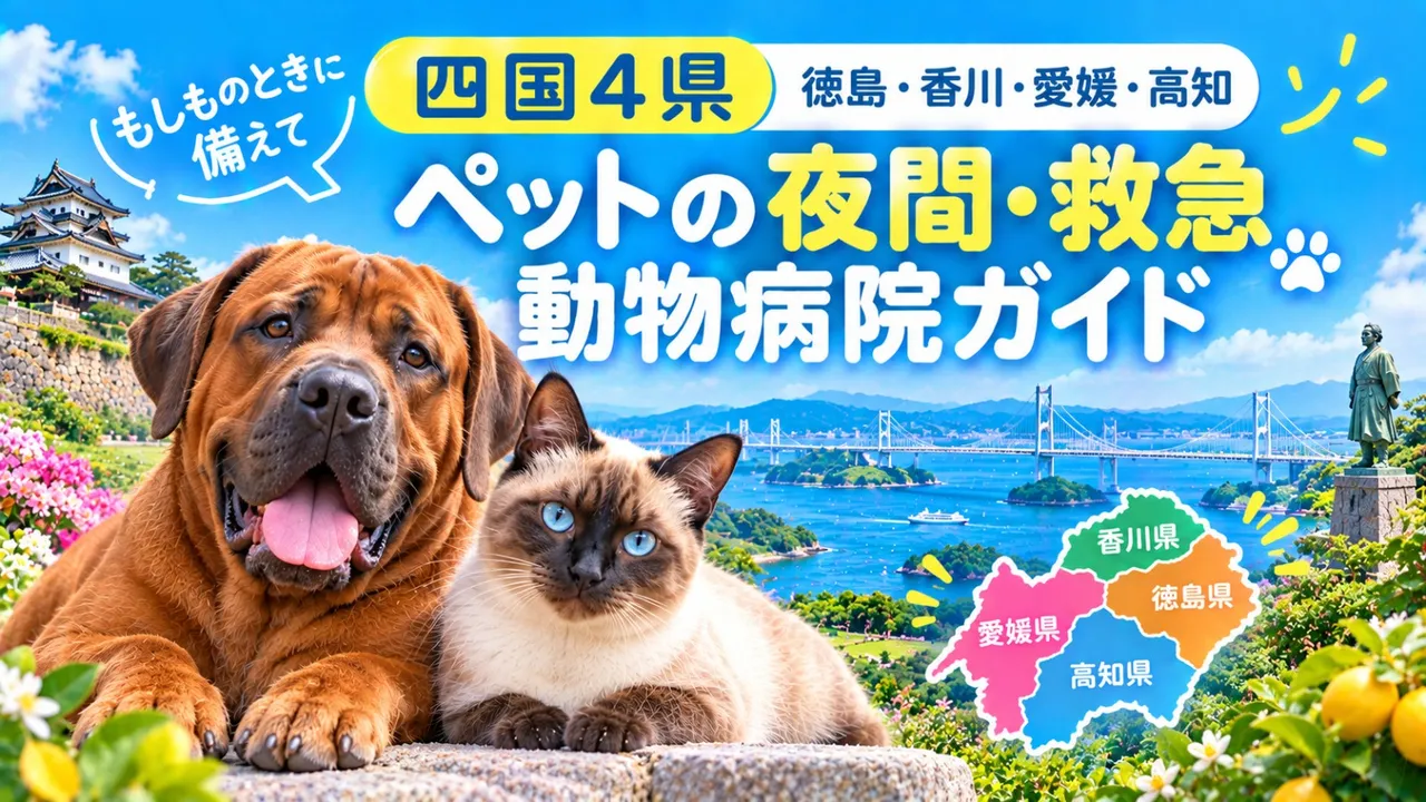 四国4県版【徳島県・香川県・愛媛県・高知県】ペットの夜間・救急動物病院ガイド　もしもの時に備えて