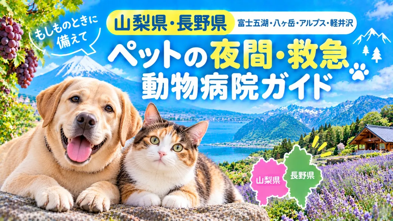 【山梨県・長野県】ペットの夜間・救急動物病院ガイド　もしもの時に備えて