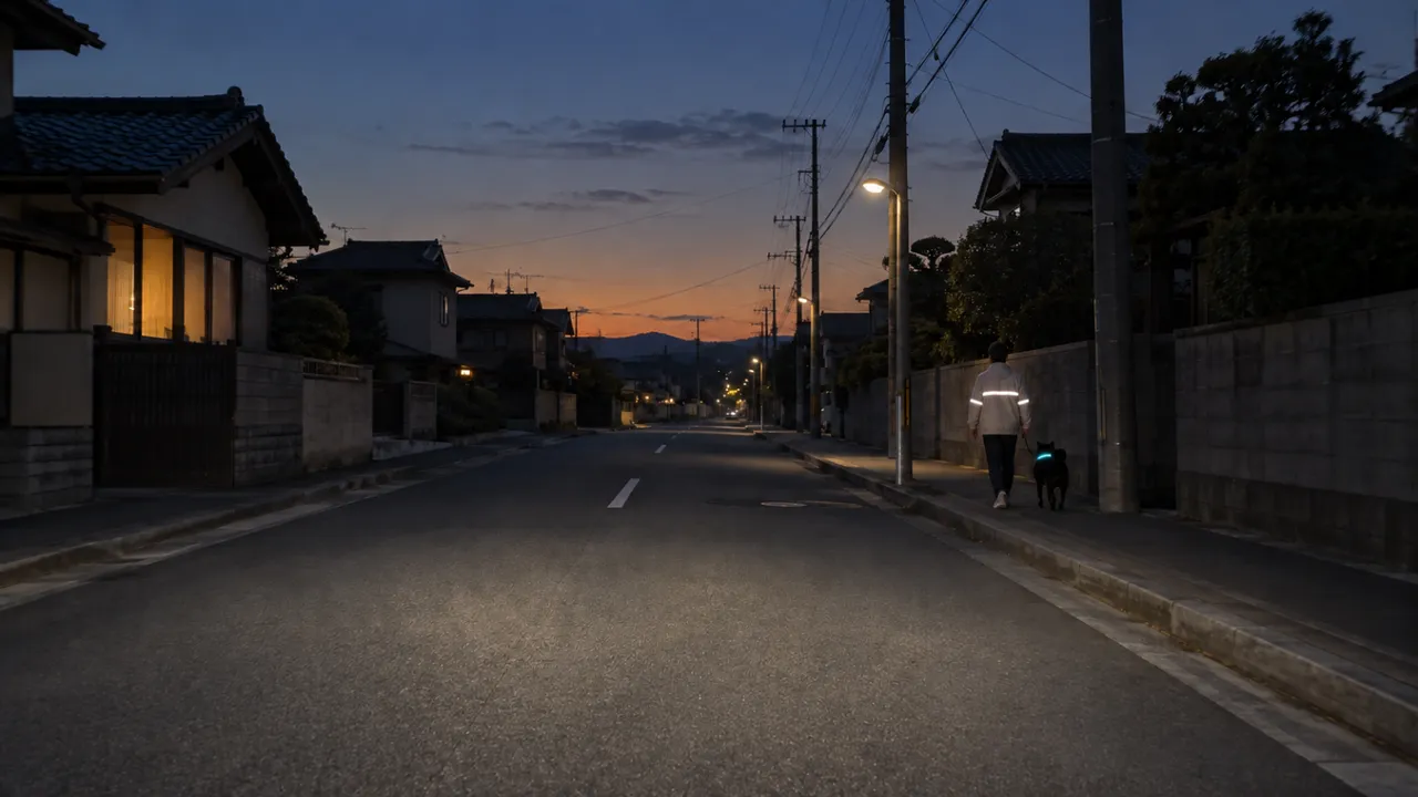 【日が短くなる秋】犬の夕方・夜の散歩は「見えていない」前提で。暗い道の危険と反射材の使い方